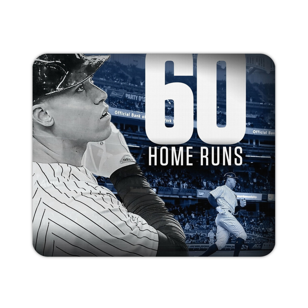 Aaron Judge 60 Home Runs 1 Durable Rubber Mouse Pad With Stitched Edges, Waterproof, Non-Slip Surface, Ultra-Thin Design For Gaming, Office