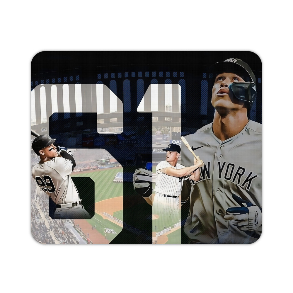 Aaron Judge 61 Home Runs 1 Durable Rubber Mouse Pad With Stitched Edges, Waterproof, Non-Slip Surface, Ultra-Thin Design For Gaming, Office