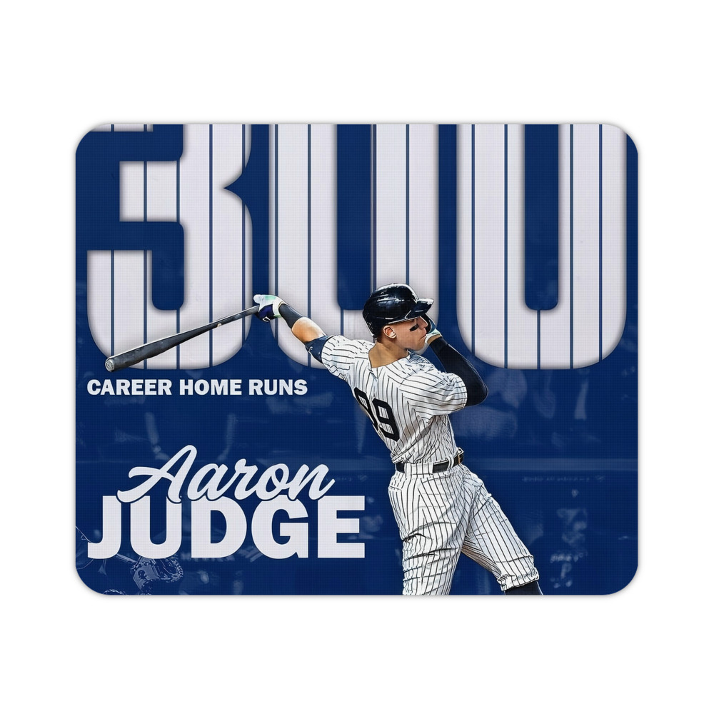 Aaron Judge 300 Home Runs Durable Rubber Mouse Pad With Stitched Edges, Waterproof, Non-Slip Surface, Ultra-Thin Design For Gaming, Office