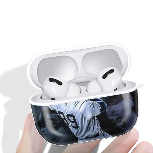 Aaron Judge 50 Home Runs 6 AirPods Pro Hard Case White With Keychain, Durable Flexible PC, Precise Cutouts, Anti-Fingerprint, Yellowing & Scratch Resistant, Full Protection, Washable
