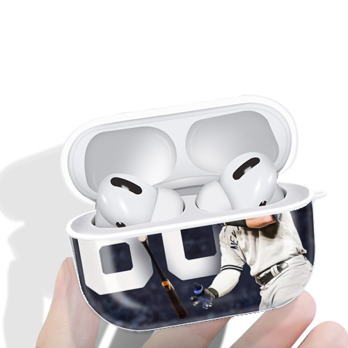 Aaron Judge 60 Home Runs 4 AirPods Pro Hard Case White With Keychain, Durable Flexible PC, Precise Cutouts, Anti-Fingerprint, Yellowing & Scratch Resistant, Full Protection, Washable