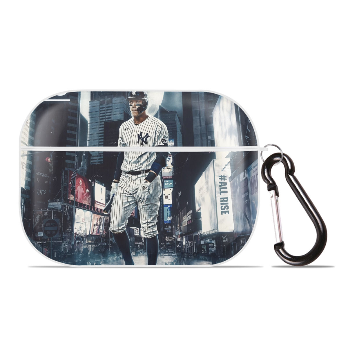 Aaron Judge 60 Home Runs 6 AirPods Pro Hard Case White With Keychain, Durable Flexible PC, Precise Cutouts, Anti-Fingerprint, Yellowing & Scratch Resistant, Full Protection, Washable