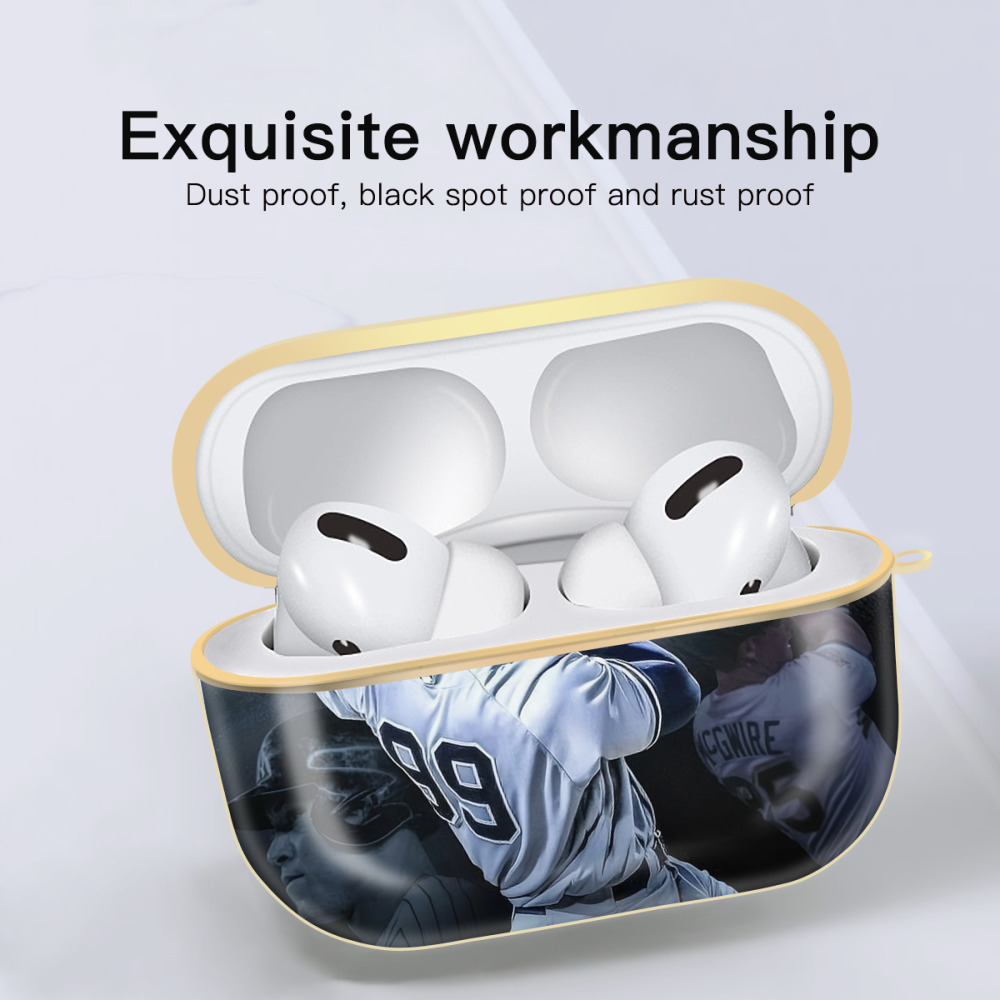 Aaron Judge 50 Home Runs 6 Luxury Gold AirPods Pro Case With Keychain, Flexible PC Material, Full Protection, Precise Cutouts, Anti-Fingerprint, Washable, Durable Design