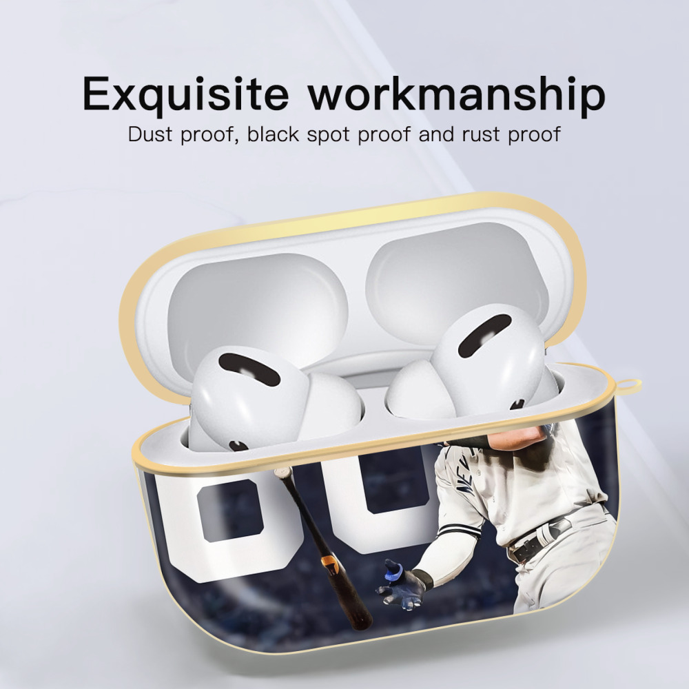 Aaron Judge 60 Home Runs 4 Luxury Gold AirPods Pro Case With Keychain, Flexible PC Material, Full Protection, Precise Cutouts, Anti-Fingerprint, Washable, Durable Design