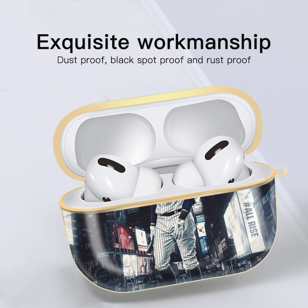 Aaron Judge 60 Home Runs 6 Luxury Gold AirPods Pro Case With Keychain, Flexible PC Material, Full Protection, Precise Cutouts, Anti-Fingerprint, Washable, Durable Design