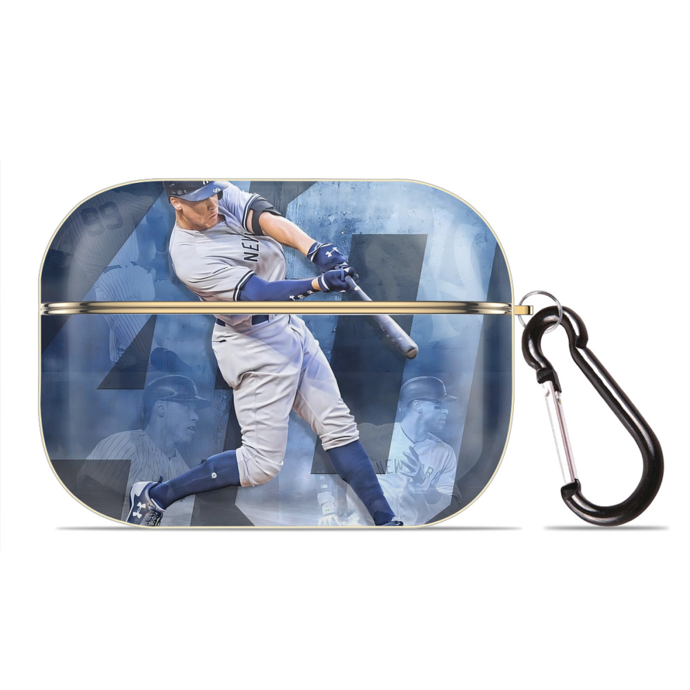 Aaron Judge 40 Home Runs 1 Luxury Gold AirPods Pro Case With Keychain, Flexible PC Material, Full Protection, Precise Cutouts, Anti-Fingerprint, Washable, Durable Design