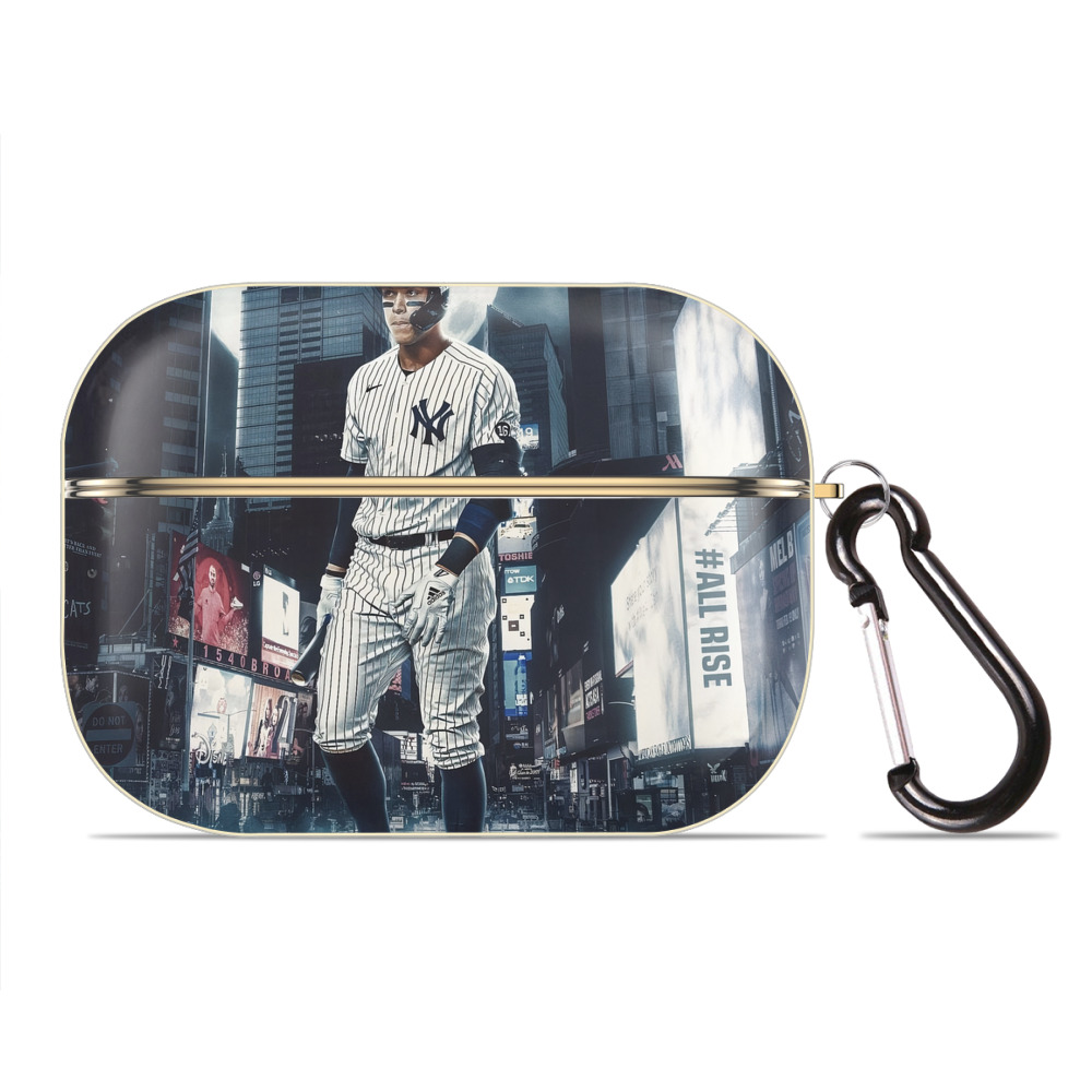 Aaron Judge 60 Home Runs 6 Luxury Gold AirPods Pro Case With Keychain, Flexible PC Material, Full Protection, Precise Cutouts, Anti-Fingerprint, Washable, Durable Design