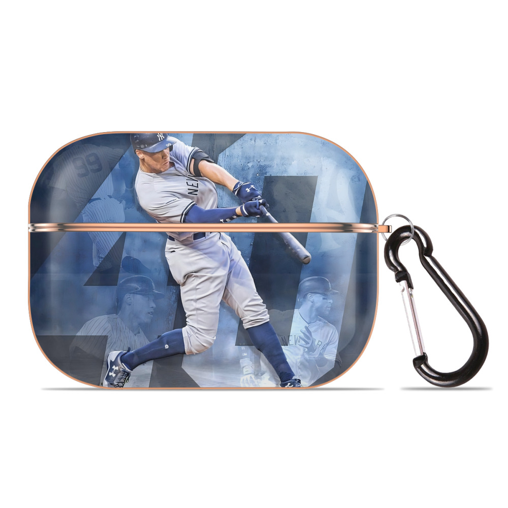 Aaron Judge 40 Home Runs 1 AirPods Pro Protective Case Rose Gold, Flexible PC Material, Precise Fit, Anti-Slip Cover, Full Protection, Fingerprint Resistant, Washable With Keychain