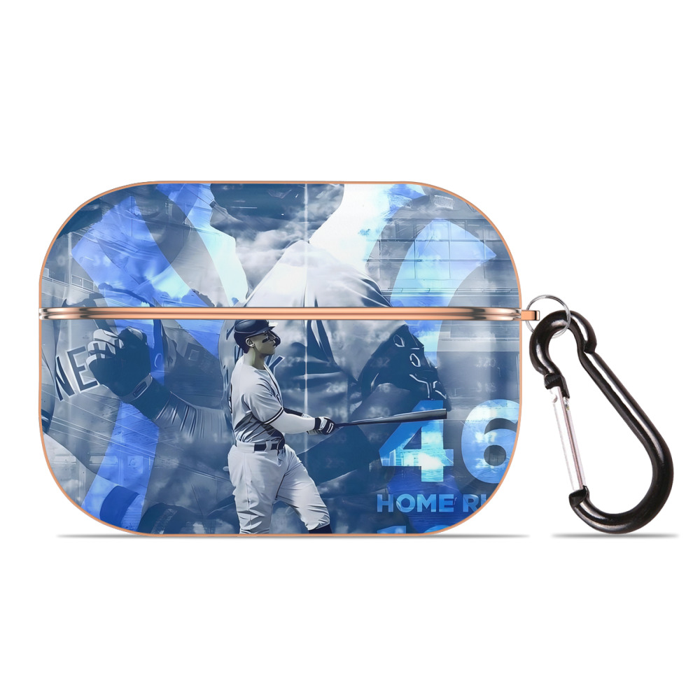 Aaron Judge 46 Home Runs AirPods Pro Protective Case Rose Gold, Flexible PC Material, Precise Fit, Anti-Slip Cover, Full Protection, Fingerprint Resistant, Washable With Keychain