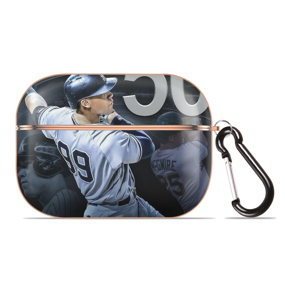 Aaron Judge 50 Home Runs 6 AirPods Pro Protective Case Rose Gold, Flexible PC Material, Precise Fit, Anti-Slip Cover, Full Protection, Fingerprint Resistant, Washable With Keychain