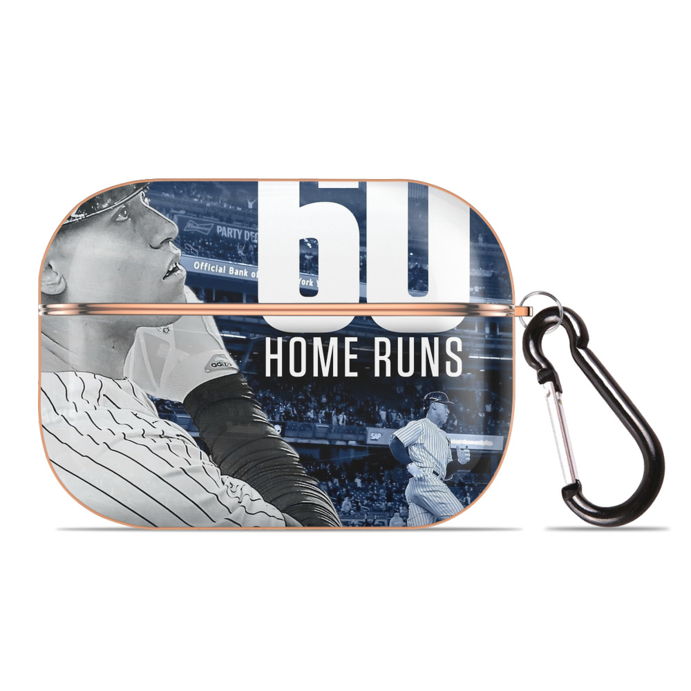 Aaron Judge 60 Home Runs 1 AirPods Pro Protective Case Rose Gold, Flexible PC Material, Precise Fit, Anti-Slip Cover, Full Protection, Fingerprint Resistant, Washable With Keychain