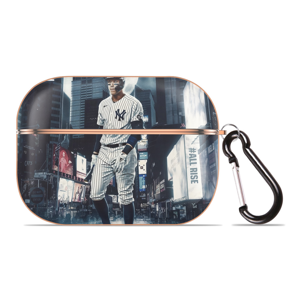 Aaron Judge 60 Home Runs 6 AirPods Pro Protective Case Rose Gold, Flexible PC Material, Precise Fit, Anti-Slip Cover, Full Protection, Fingerprint Resistant, Washable With Keychain