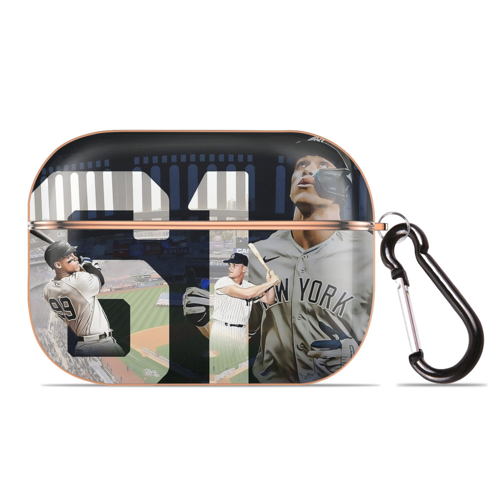 Aaron Judge 61 Home Runs 1 AirPods Pro Protective Case Rose Gold, Flexible PC Material, Precise Fit, Anti-Slip Cover, Full Protection, Fingerprint Resistant, Washable With Keychain