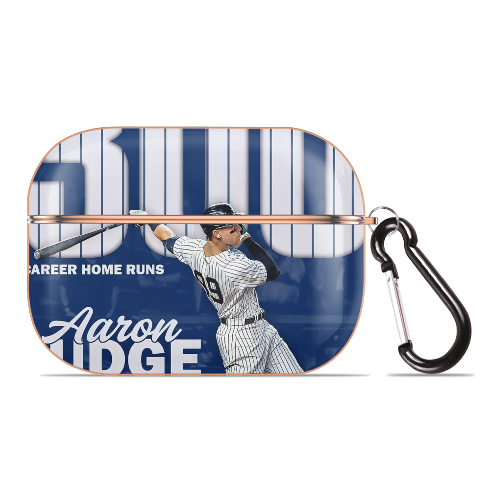 Aaron Judge 300 Home Runs AirPods Pro Protective Case Rose Gold, Flexible PC Material, Precise Fit, Anti-Slip Cover, Full Protection, Fingerprint Resistant, Washable With Keychain