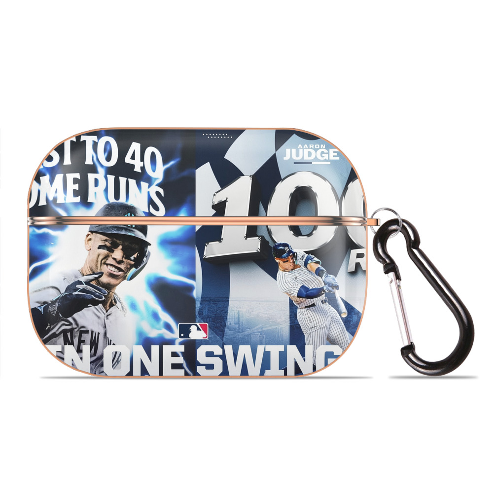 Aaron Judge First to 40 Home Runs In One Swing AirPods Pro Protective Case Rose Gold, Flexible PC Material, Precise Fit, Anti-Slip Cover, Full Protection, Fingerprint Resistant, Washable With Keychain