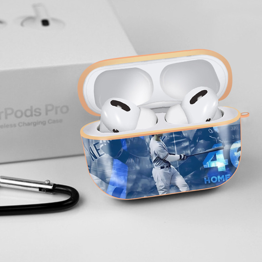 Aaron Judge 46 Home Runs AirPods Pro Protective Case Rose Gold, Flexible PC Material, Precise Fit, Anti-Slip Cover, Full Protection, Fingerprint Resistant, Washable With Keychain
