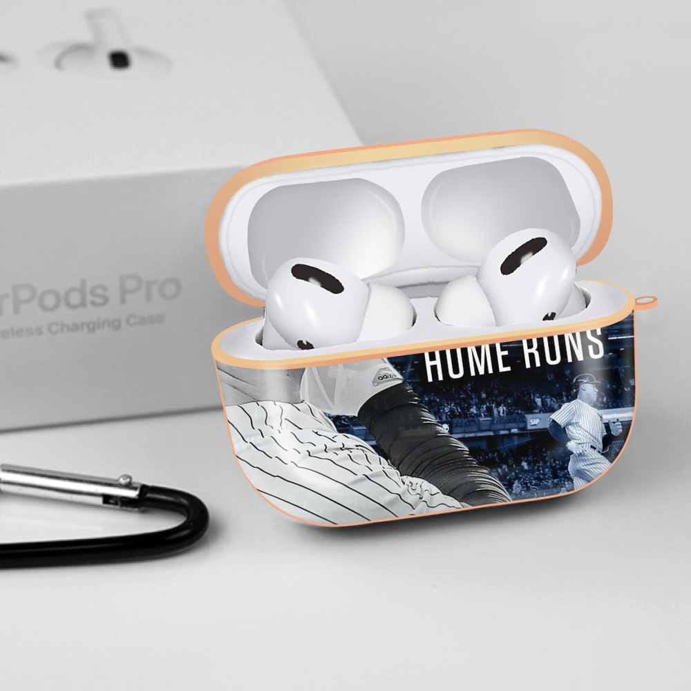 Aaron Judge 60 Home Runs 1 AirPods Pro Protective Case Rose Gold, Flexible PC Material, Precise Fit, Anti-Slip Cover, Full Protection, Fingerprint Resistant, Washable With Keychain