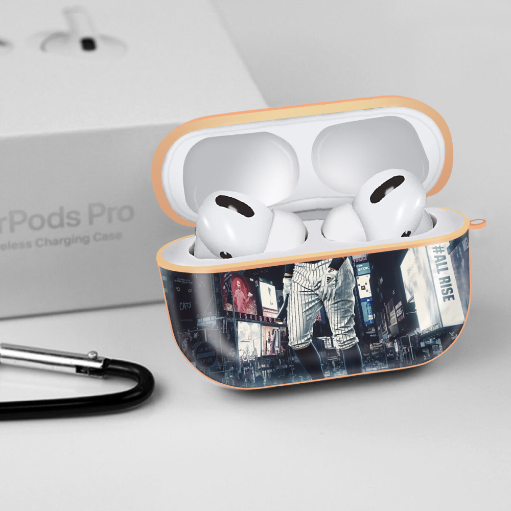 Aaron Judge 60 Home Runs 6 AirPods Pro Protective Case Rose Gold, Flexible PC Material, Precise Fit, Anti-Slip Cover, Full Protection, Fingerprint Resistant, Washable With Keychain