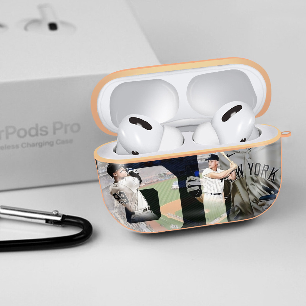 Aaron Judge 61 Home Runs 1 AirPods Pro Protective Case Rose Gold, Flexible PC Material, Precise Fit, Anti-Slip Cover, Full Protection, Fingerprint Resistant, Washable With Keychain