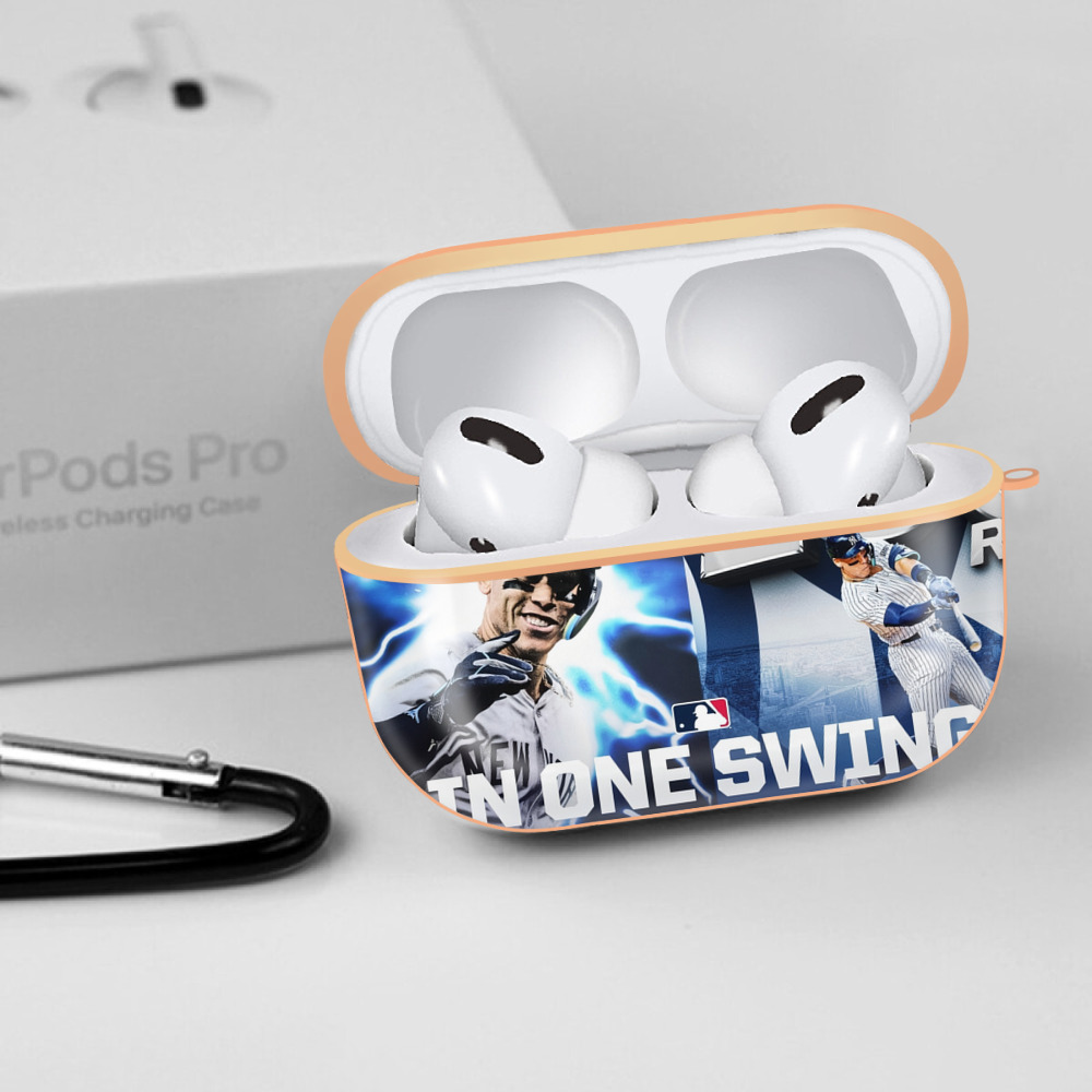 Aaron Judge First to 40 Home Runs In One Swing AirPods Pro Protective Case Rose Gold, Flexible PC Material, Precise Fit, Anti-Slip Cover, Full Protection, Fingerprint Resistant, Washable With Keychain