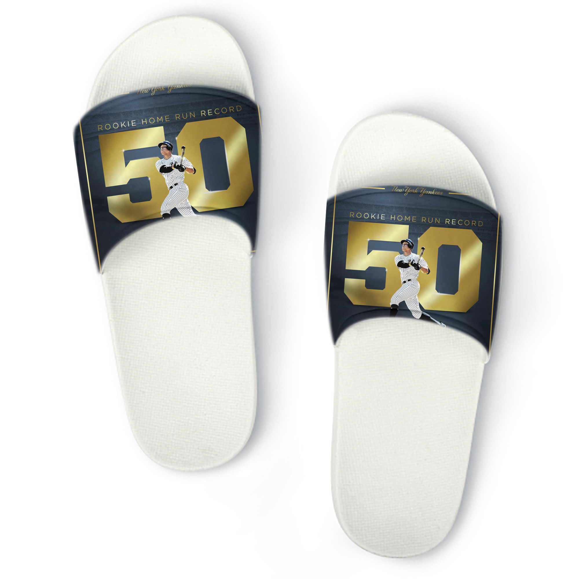 Aaron Judge 50 Home Runs 3 PVC Home Slippers For Men & Women – Durable, Comfortable, Waterproof, Non-Slip, Stylish Casual Indoor & Outdoor Sandals