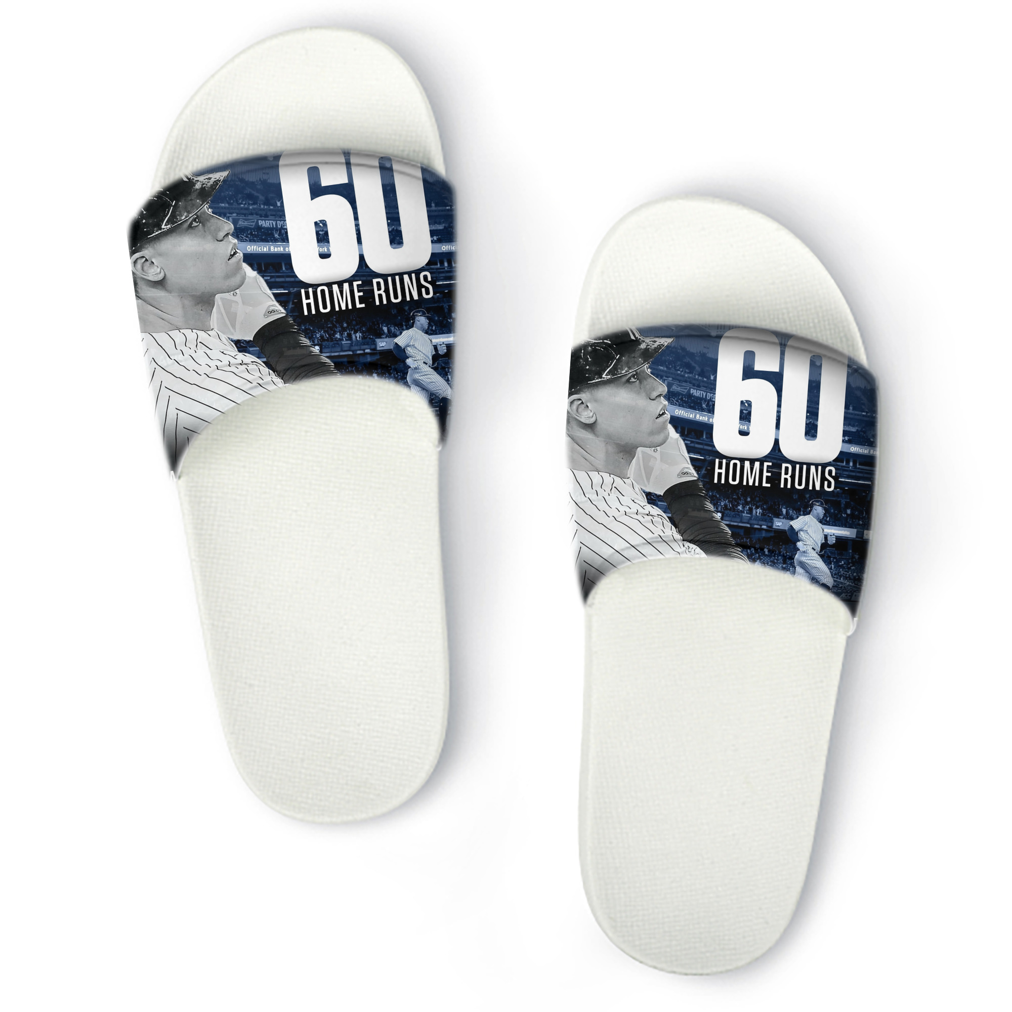 Aaron Judge 60 Home Runs 1 PVC Home Slippers For Men & Women – Durable, Comfortable, Waterproof, Non-Slip, Stylish Casual Indoor & Outdoor Sandals