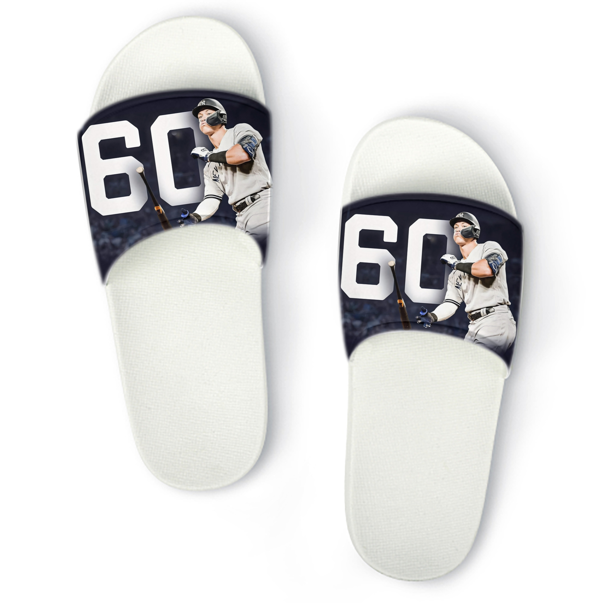 Aaron Judge 60 Home Runs 4 PVC Home Slippers For Men & Women – Durable, Comfortable, Waterproof, Non-Slip, Stylish Casual Indoor & Outdoor Sandals