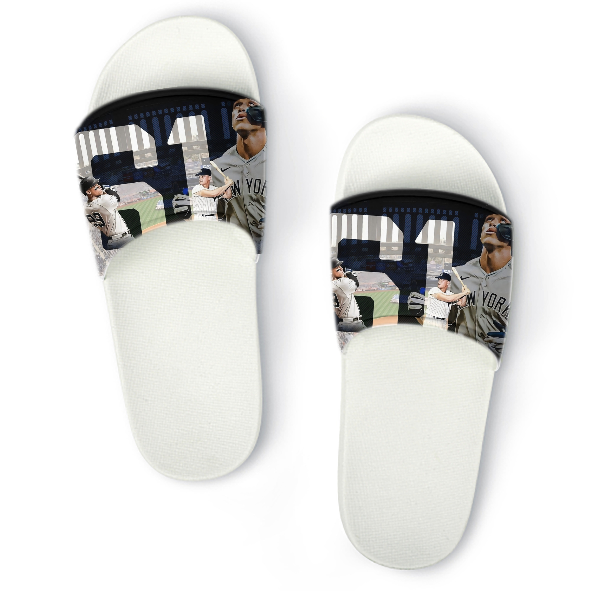 Aaron Judge 61 Home Runs 1 PVC Home Slippers For Men & Women – Durable, Comfortable, Waterproof, Non-Slip, Stylish Casual Indoor & Outdoor Sandals