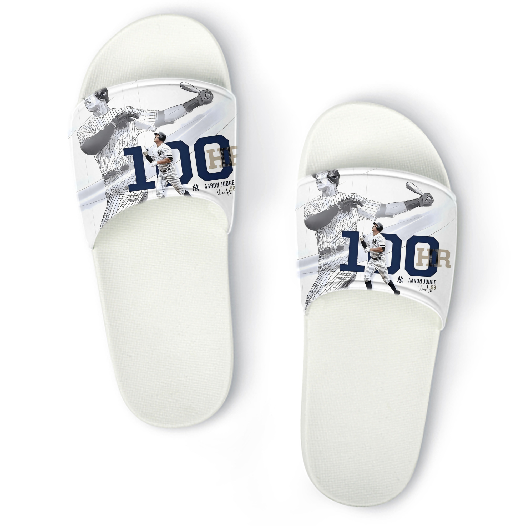 Aaron Judge 100 Home Runs PVC Home Slippers For Men & Women – Durable, Comfortable, Waterproof, Non-Slip, Stylish Casual Indoor & Outdoor Sandals