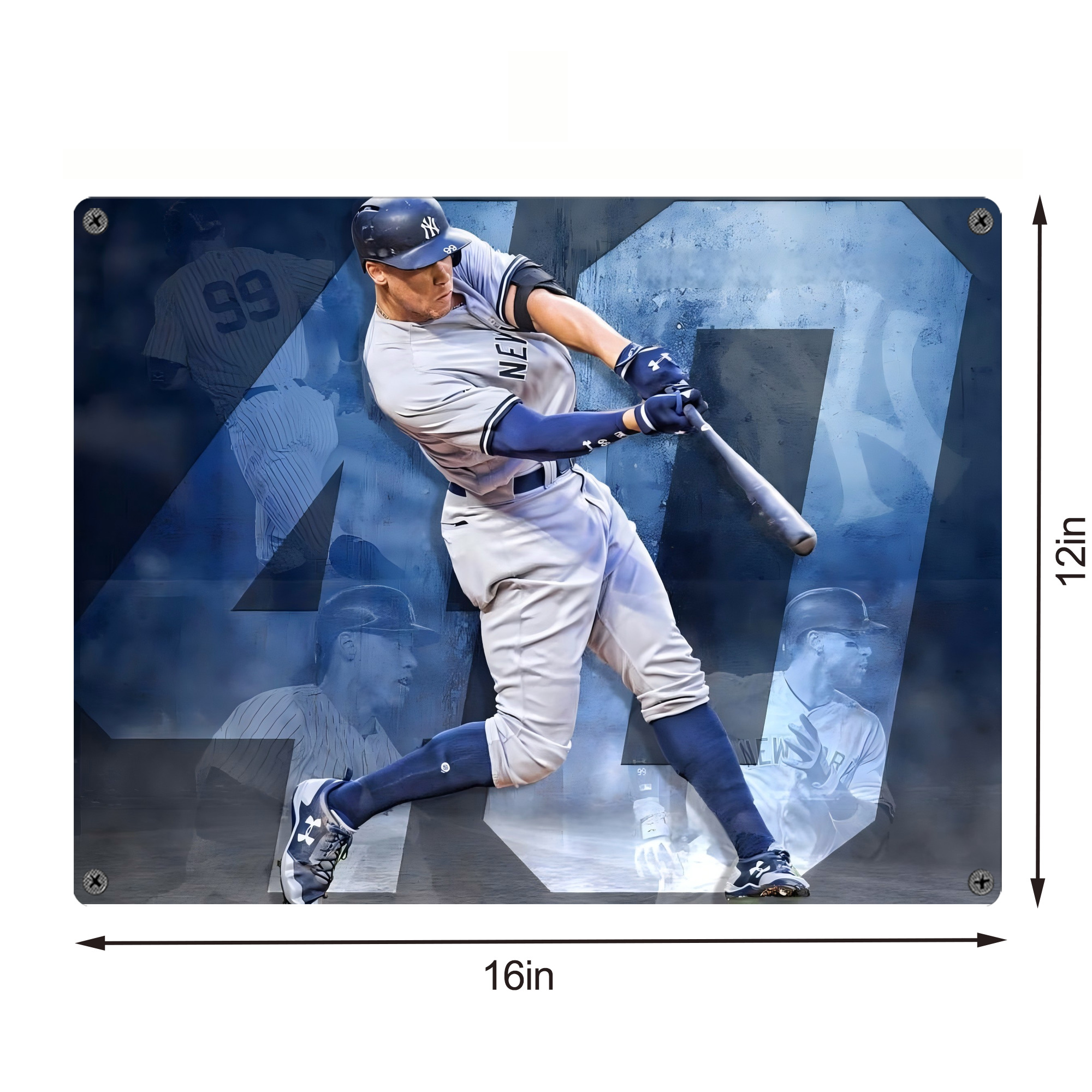 Aaron Judge 40 Home Runs 1 Vintage Metal Tin Sign 16x12 – Full-Print Iron Wall Decor – Durable, Fade-Resistant – Easy To Hang – Ideal For Home, Bar, Kitchen & Office Decor