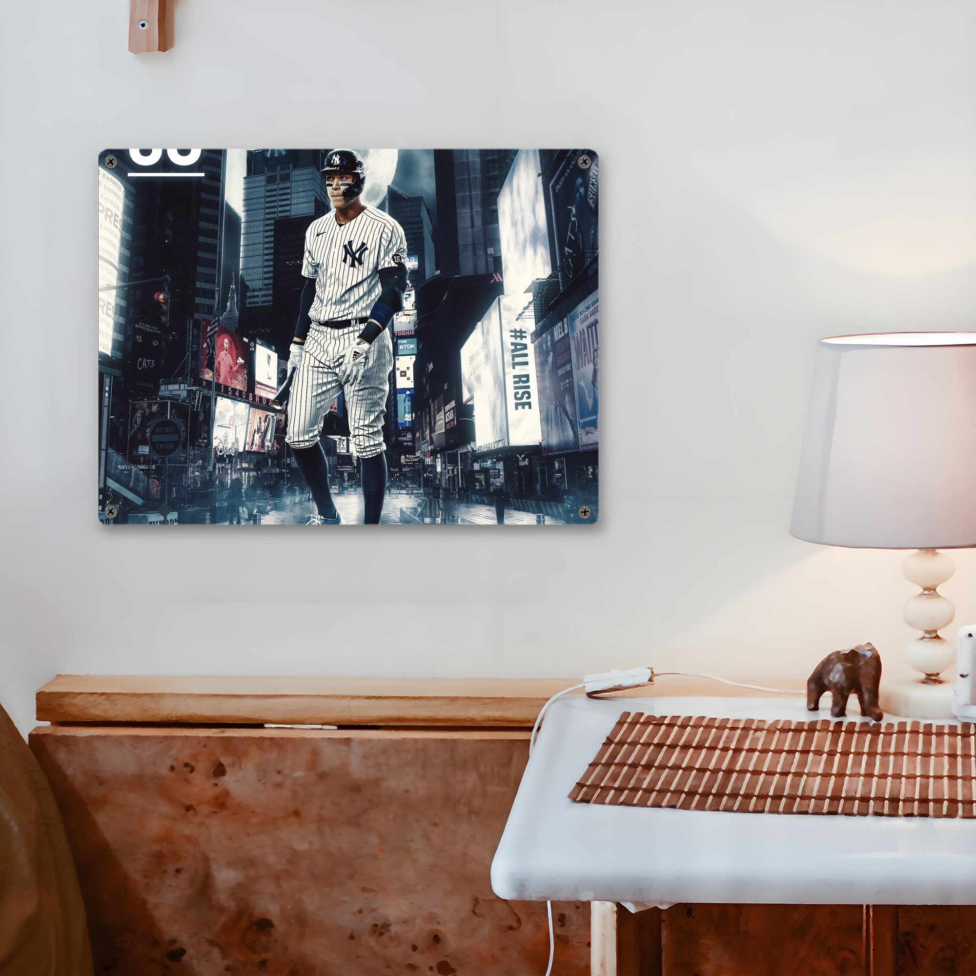 Aaron Judge 60 Home Runs 6 Vintage Metal Tin Sign 16x12 – Full-Print Iron Wall Decor – Durable, Fade-Resistant – Easy To Hang – Ideal For Home, Bar, Kitchen & Office Decor