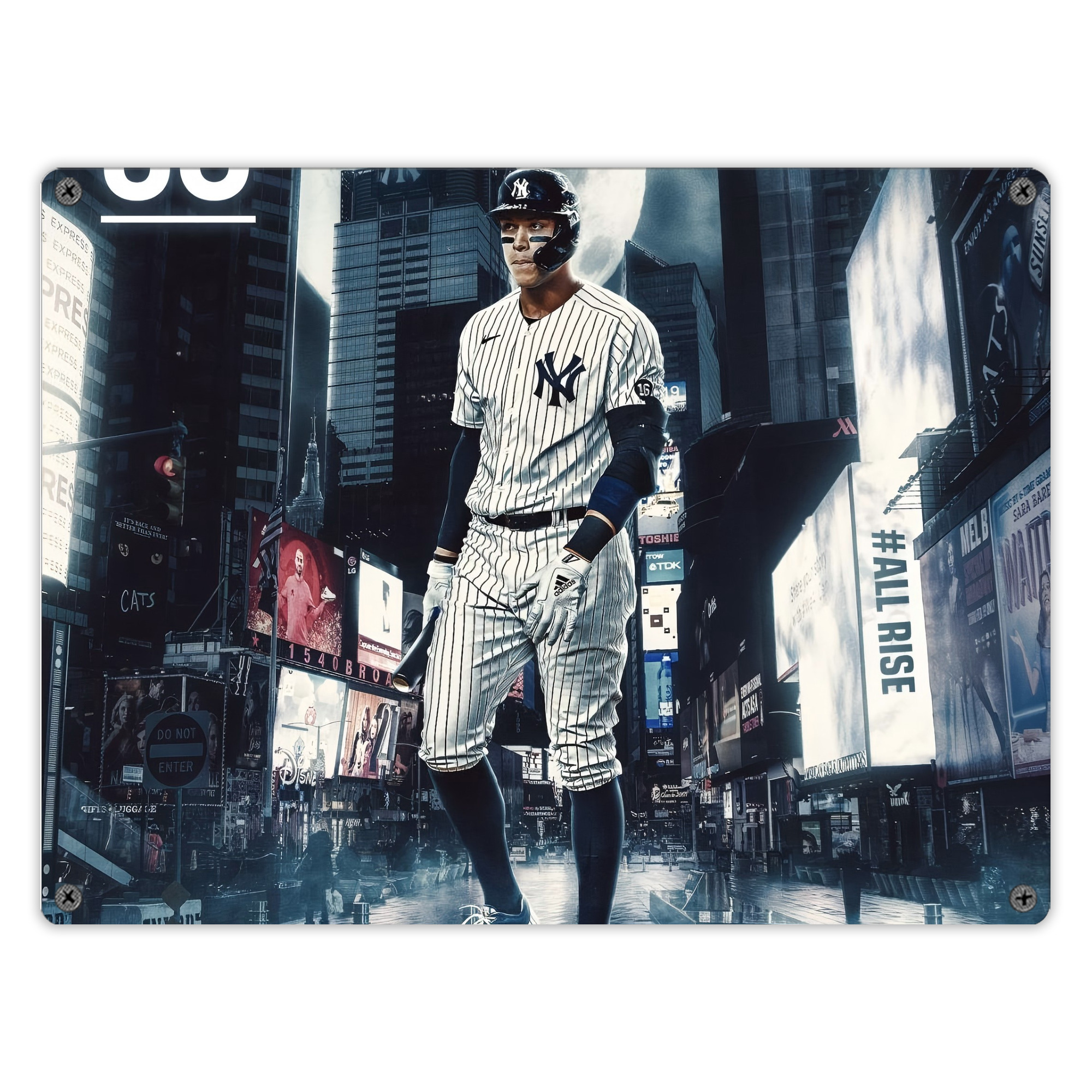 Aaron Judge 60 Home Runs 6 Vintage Metal Tin Sign 16x12 – Full-Print Iron Wall Decor – Durable, Fade-Resistant – Easy To Hang – Ideal For Home, Bar, Kitchen & Office Decor