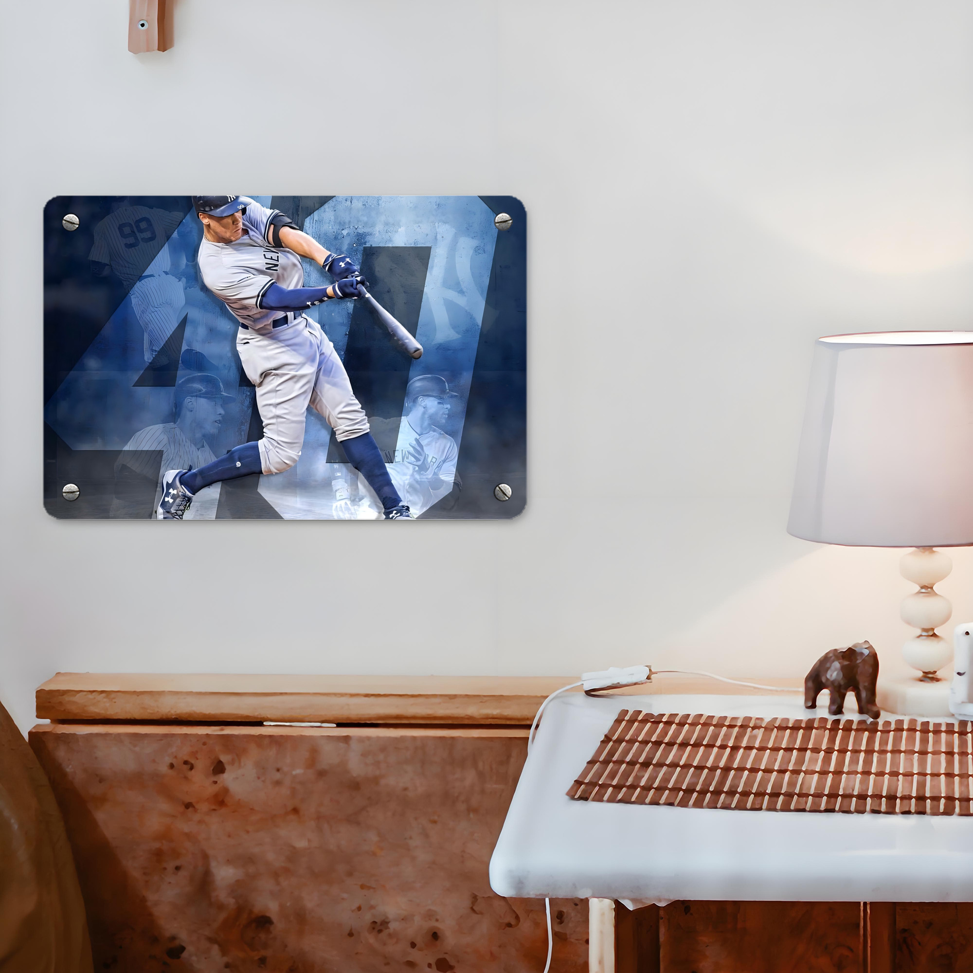 Aaron Judge 40 Home Runs 1 Metal Tin Sign 12x8inch - Premium Full-Print Decorative Wall Art, Durable Rust-Resistant Metal Plaque For Living Room, Bedroom, Kitchen, Office, Bar Décor