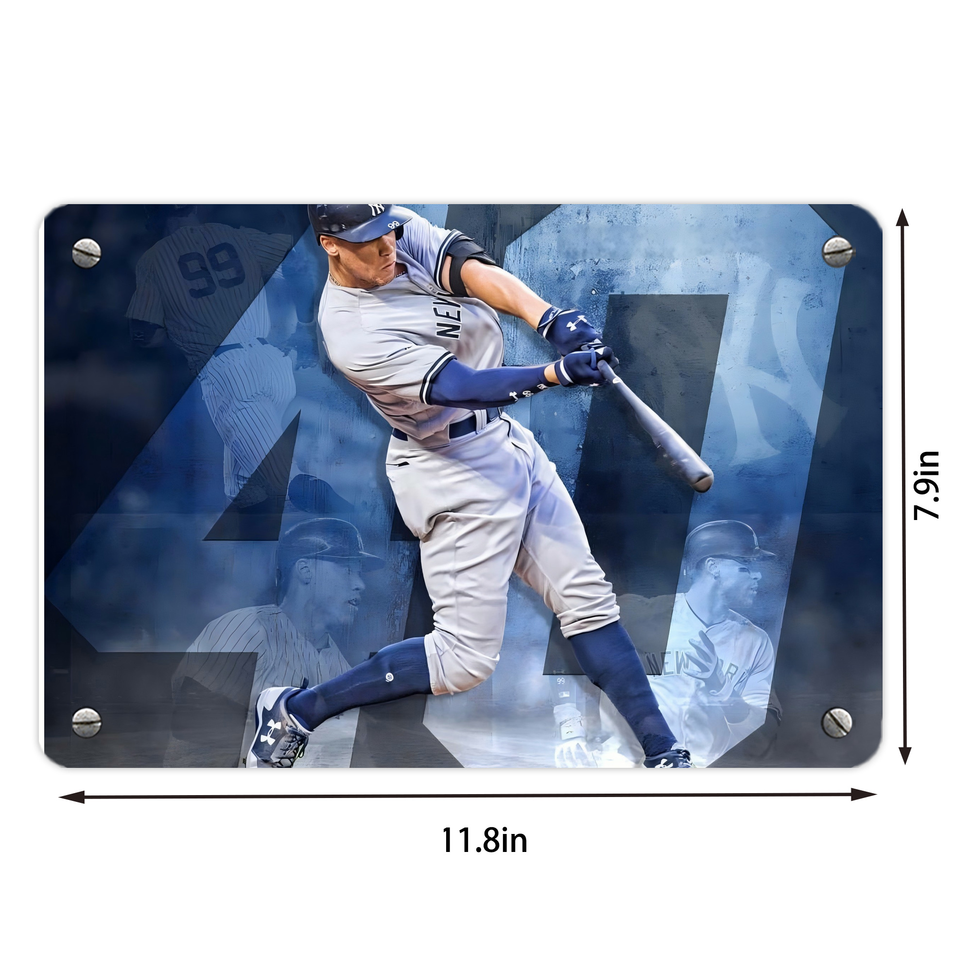 Aaron Judge 40 Home Runs 1 Metal Tin Sign 12x8inch - Premium Full-Print Decorative Wall Art, Durable Rust-Resistant Metal Plaque For Living Room, Bedroom, Kitchen, Office, Bar Décor