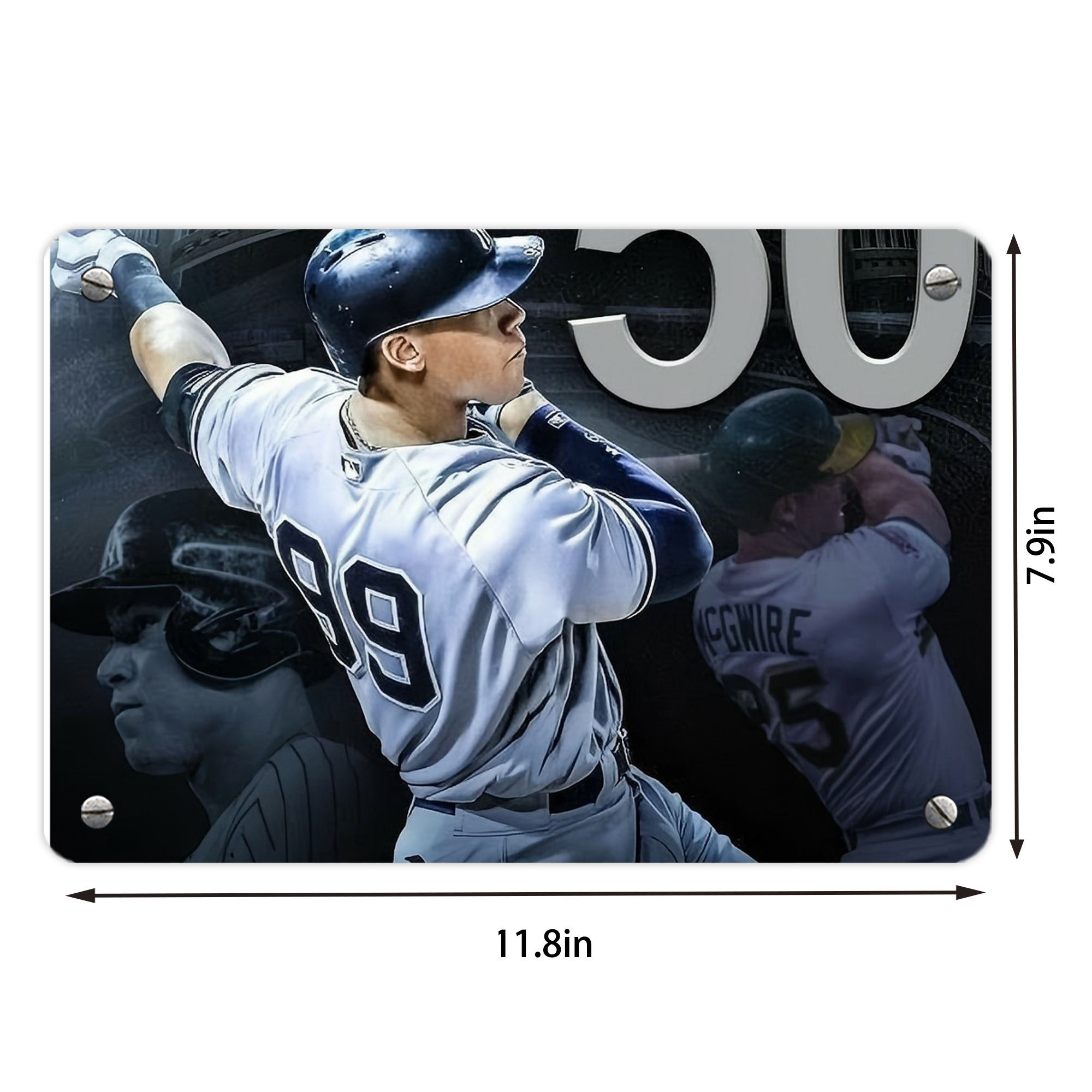 Aaron Judge 50 Home Runs 6 Metal Tin Sign 12x8inch - Premium Full-Print Decorative Wall Art, Durable Rust-Resistant Metal Plaque For Living Room, Bedroom, Kitchen, Office, Bar Décor