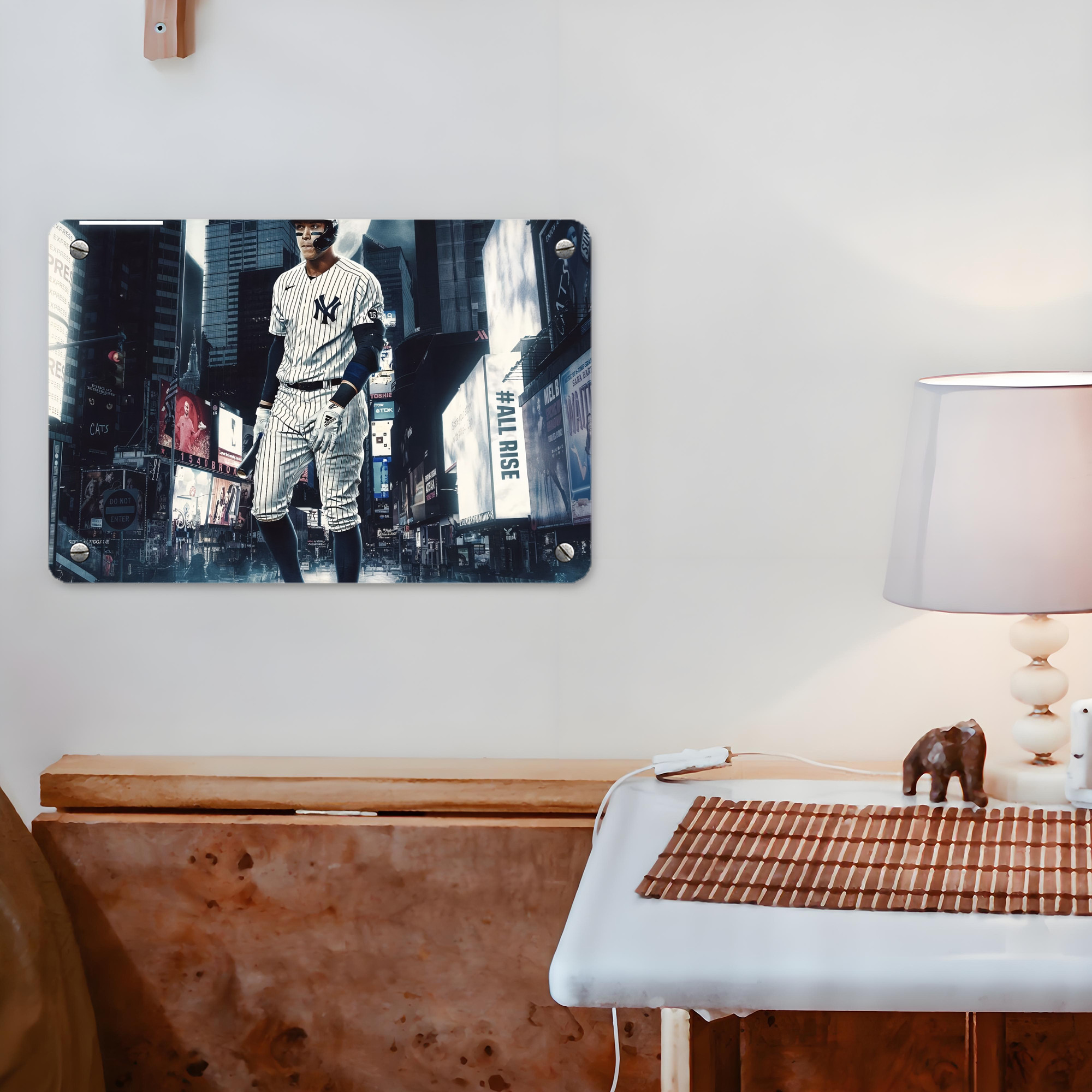 Aaron Judge 60 Home Runs 6 Metal Tin Sign 12x8inch - Premium Full-Print Decorative Wall Art, Durable Rust-Resistant Metal Plaque For Living Room, Bedroom, Kitchen, Office, Bar Décor