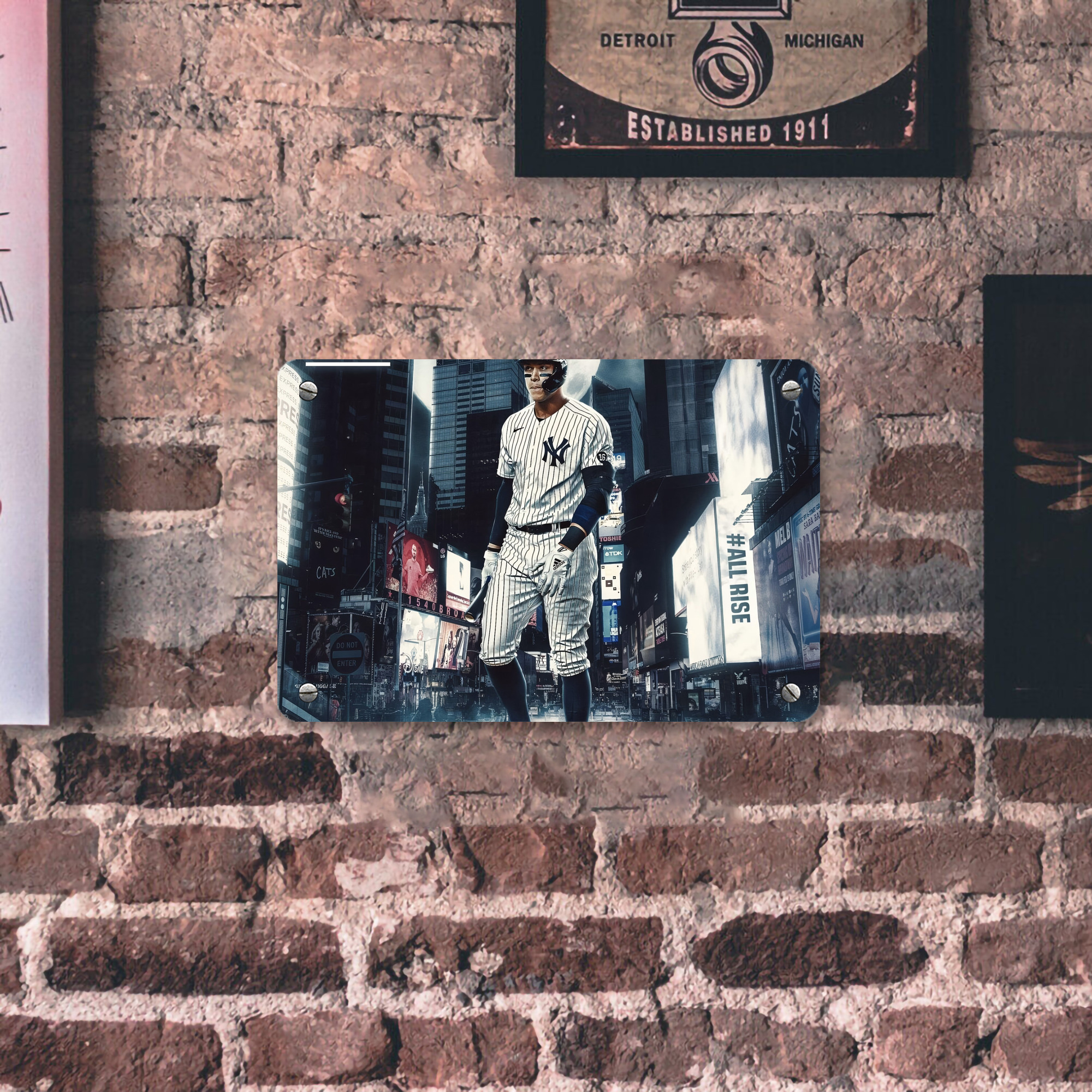 Aaron Judge 60 Home Runs 6 Metal Tin Sign 12x8inch - Premium Full-Print Decorative Wall Art, Durable Rust-Resistant Metal Plaque For Living Room, Bedroom, Kitchen, Office, Bar Décor