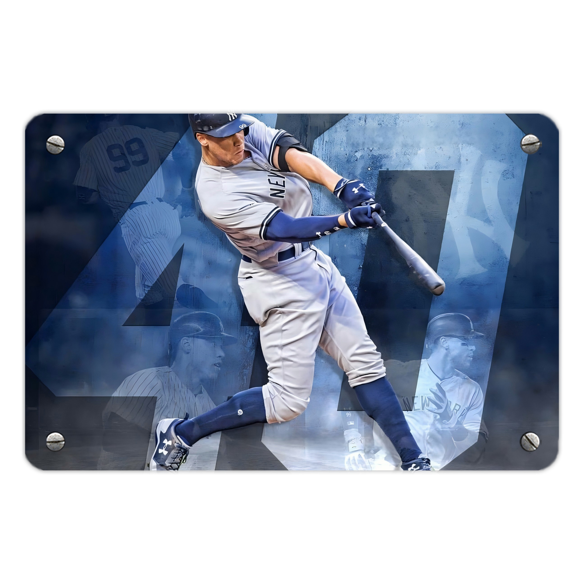 Aaron Judge 40 Home Runs 1 Metal Tin Sign 12x8inch - Premium Full-Print Decorative Wall Art, Durable Rust-Resistant Metal Plaque For Living Room, Bedroom, Kitchen, Office, Bar Décor