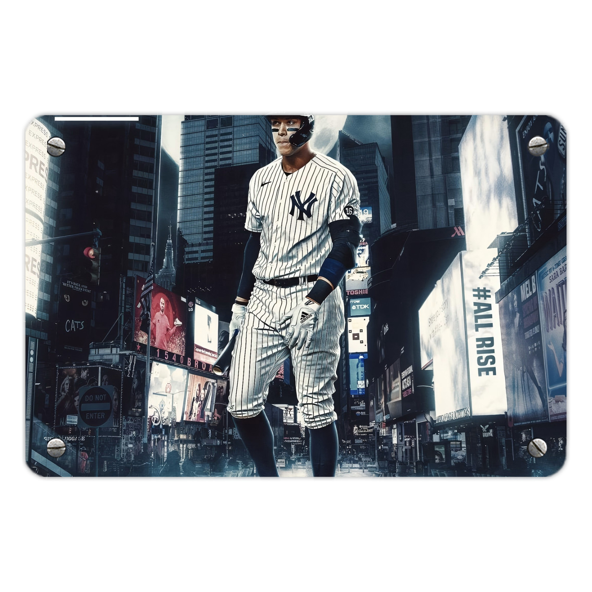 Aaron Judge 60 Home Runs 6 Metal Tin Sign 12x8inch - Premium Full-Print Decorative Wall Art, Durable Rust-Resistant Metal Plaque For Living Room, Bedroom, Kitchen, Office, Bar Décor