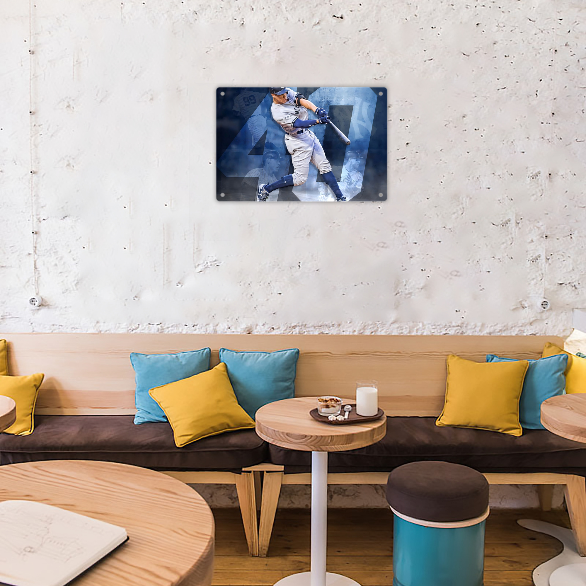 Aaron Judge 40 Home Runs 1 Decorative Aluminum Plaque – Horizontal Design – Durable, Stylish, Easy To Install – Ideal For Home, Office, Bar, And More