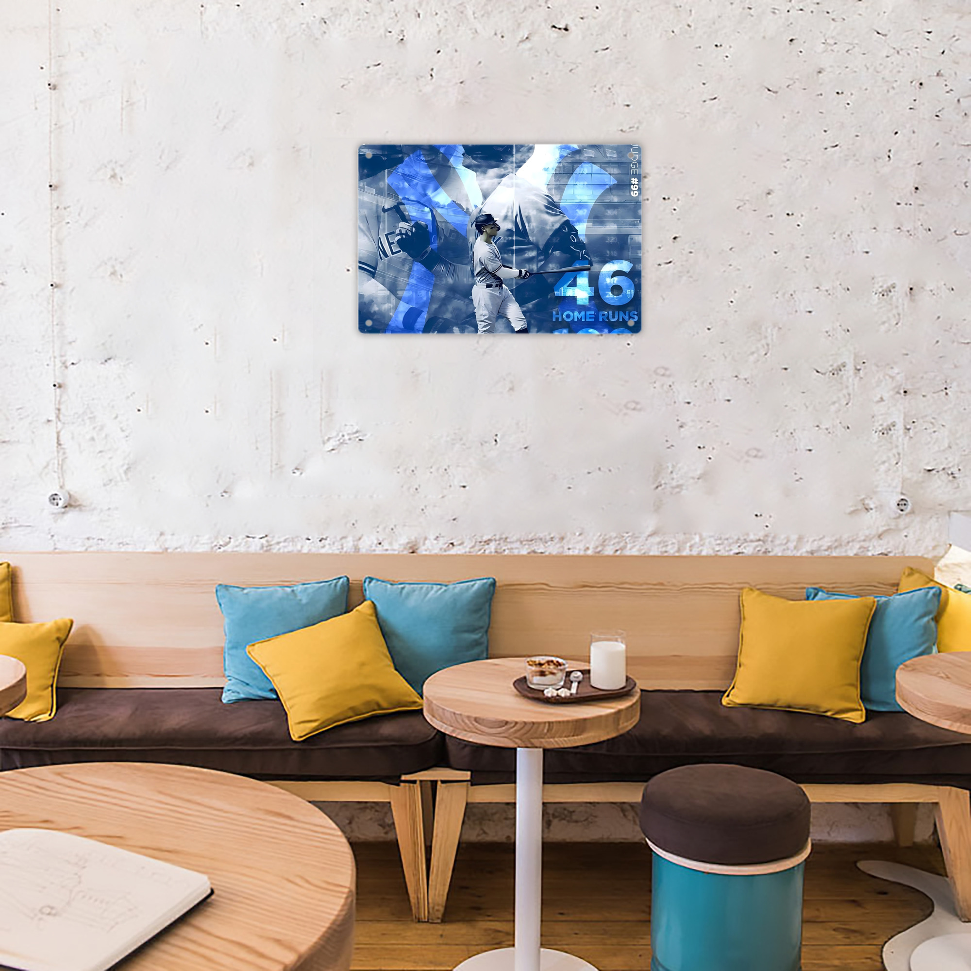 Aaron Judge 46 Home Runs Decorative Aluminum Plaque – Horizontal Design – Durable, Stylish, Easy To Install – Ideal For Home, Office, Bar, And More