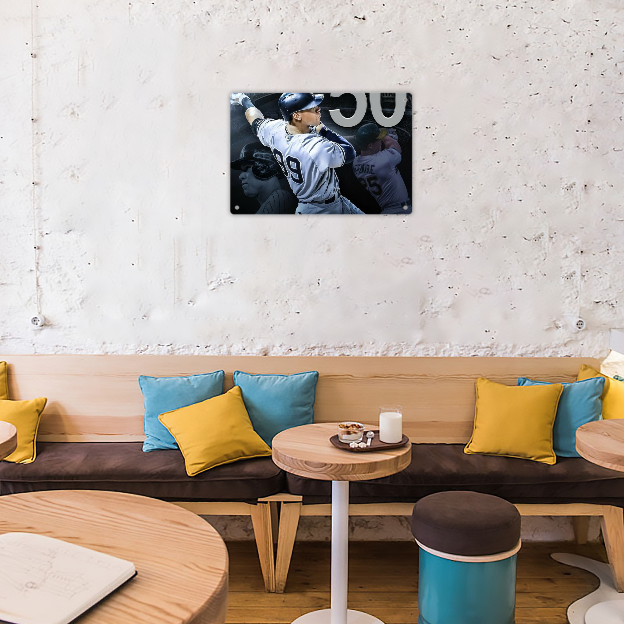 Aaron Judge 50 Home Runs 6 Decorative Aluminum Plaque – Horizontal Design – Durable, Stylish, Easy To Install – Ideal For Home, Office, Bar, And More