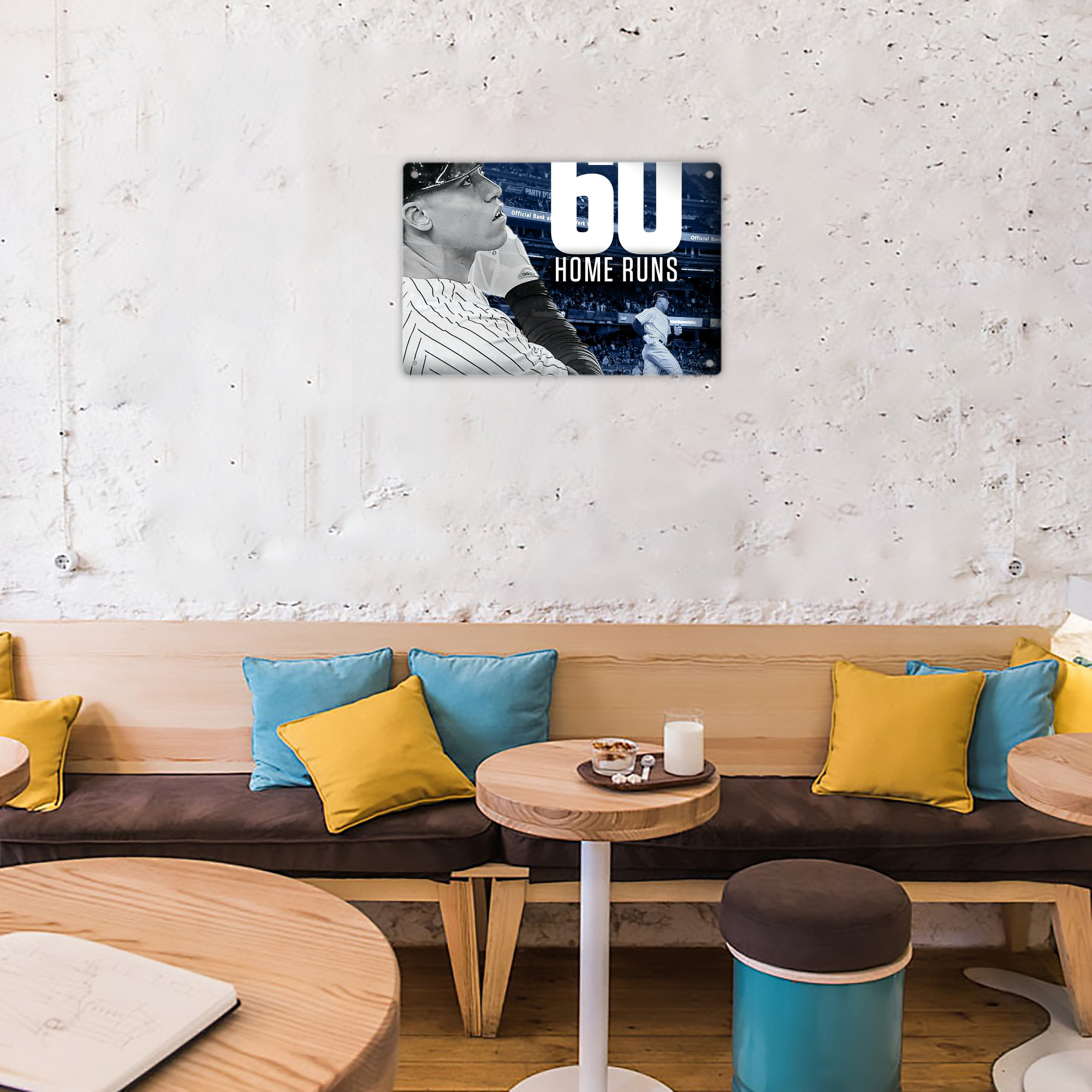 Aaron Judge 60 Home Runs 1 Decorative Aluminum Plaque – Horizontal Design – Durable, Stylish, Easy To Install – Ideal For Home, Office, Bar, And More