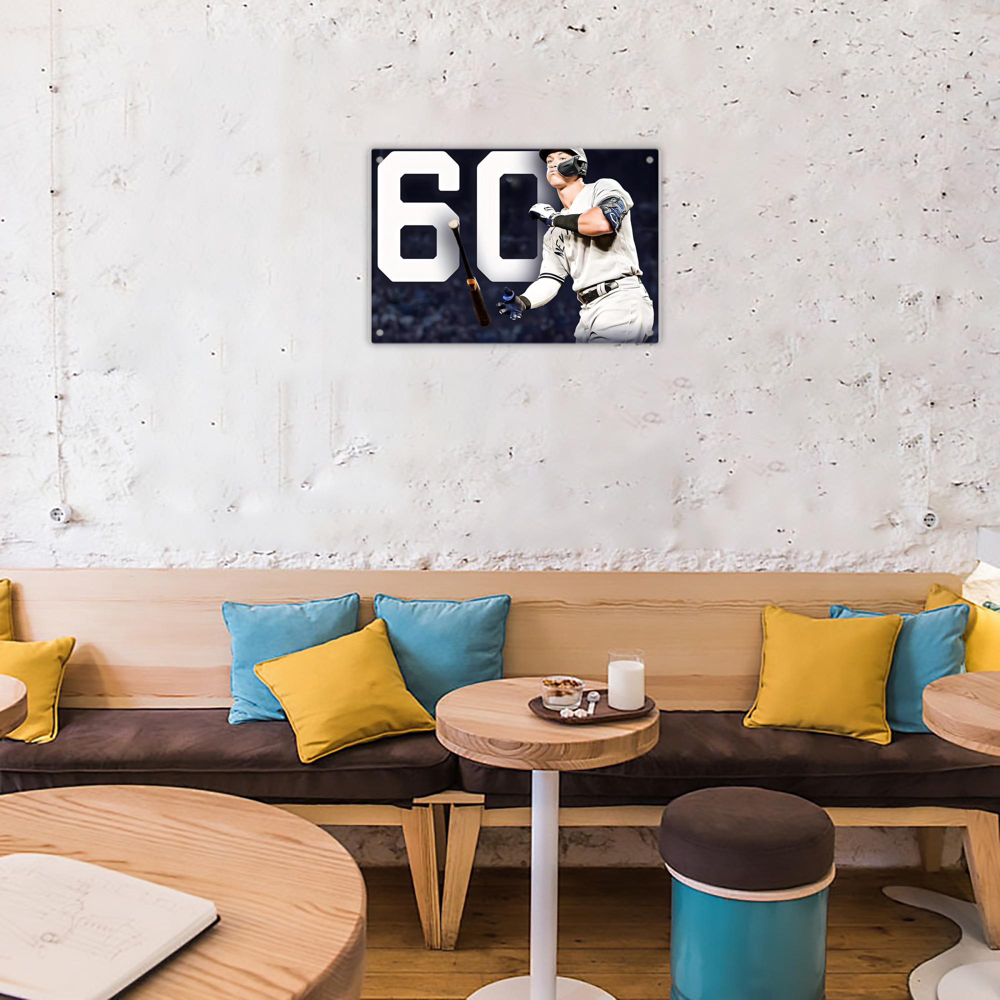 Aaron Judge 60 Home Runs 4 Decorative Aluminum Plaque – Horizontal Design – Durable, Stylish, Easy To Install – Ideal For Home, Office, Bar, And More