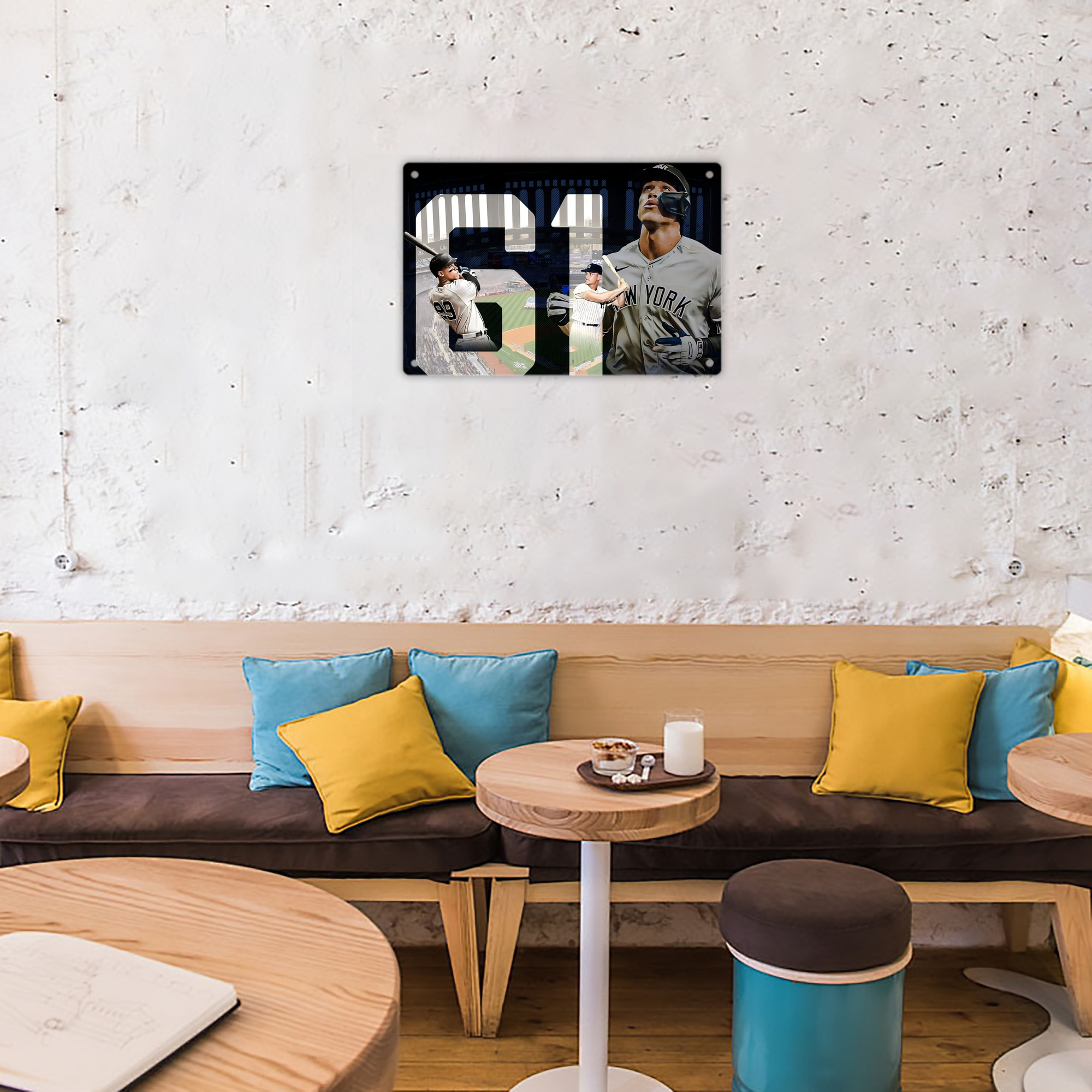 Aaron Judge 61 Home Runs 1 Decorative Aluminum Plaque – Horizontal Design – Durable, Stylish, Easy To Install – Ideal For Home, Office, Bar, And More