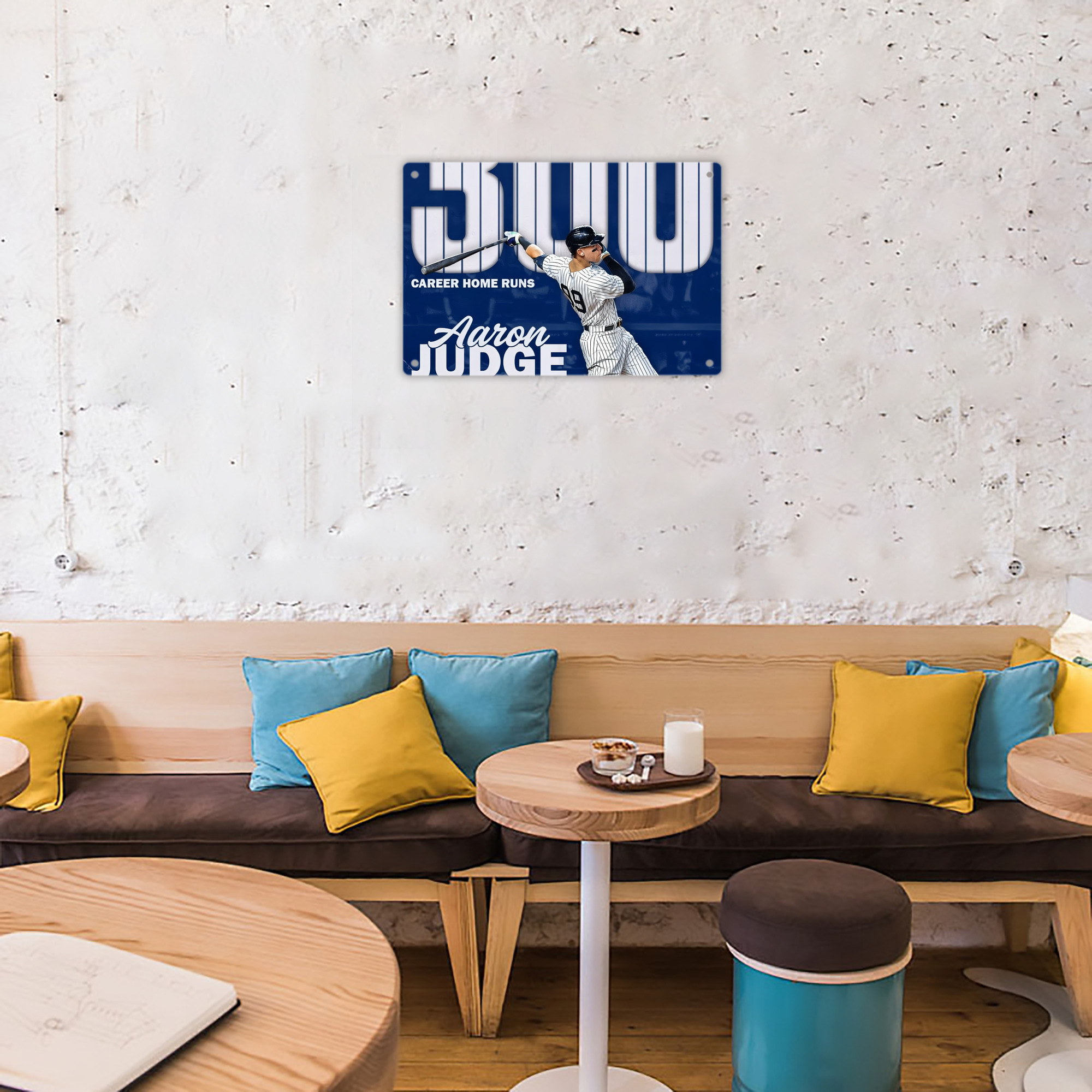 Aaron Judge 300 Home Runs Decorative Aluminum Plaque – Horizontal Design – Durable, Stylish, Easy To Install – Ideal For Home, Office, Bar, And More