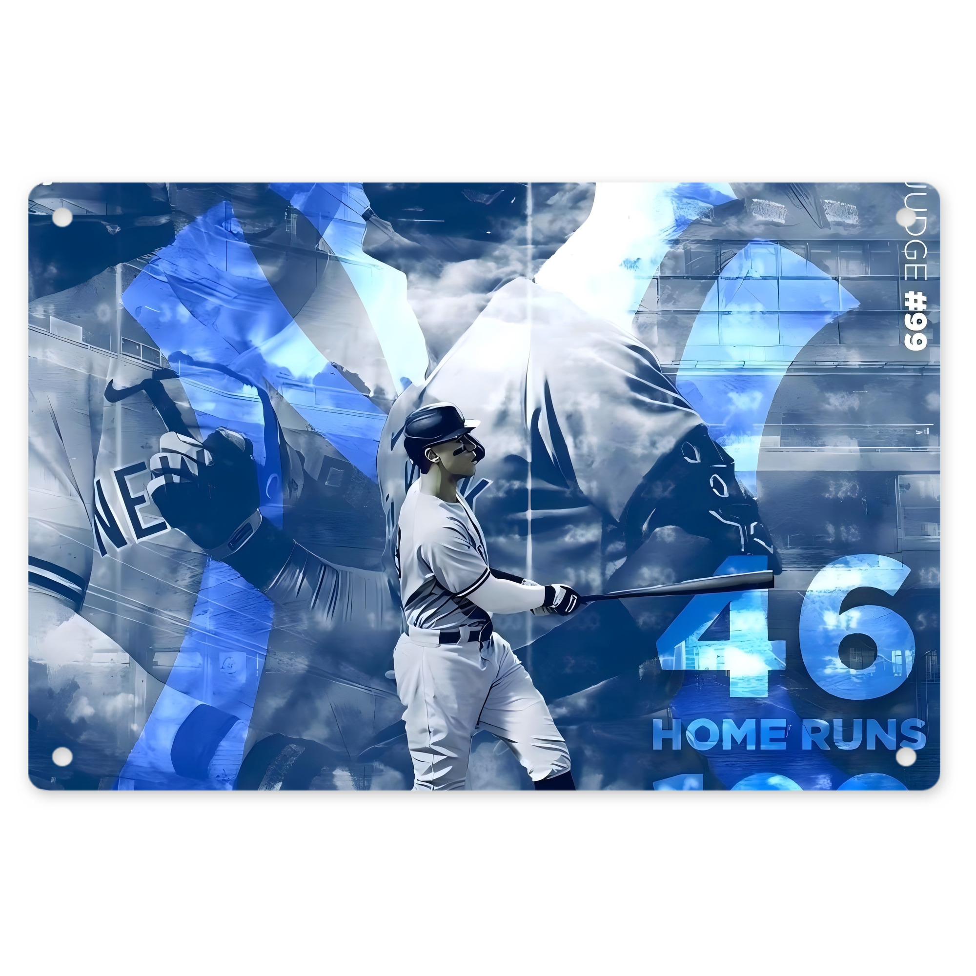 Aaron Judge 46 Home Runs Decorative Aluminum Plaque – Horizontal Design – Durable, Stylish, Easy To Install – Ideal For Home, Office, Bar, And More