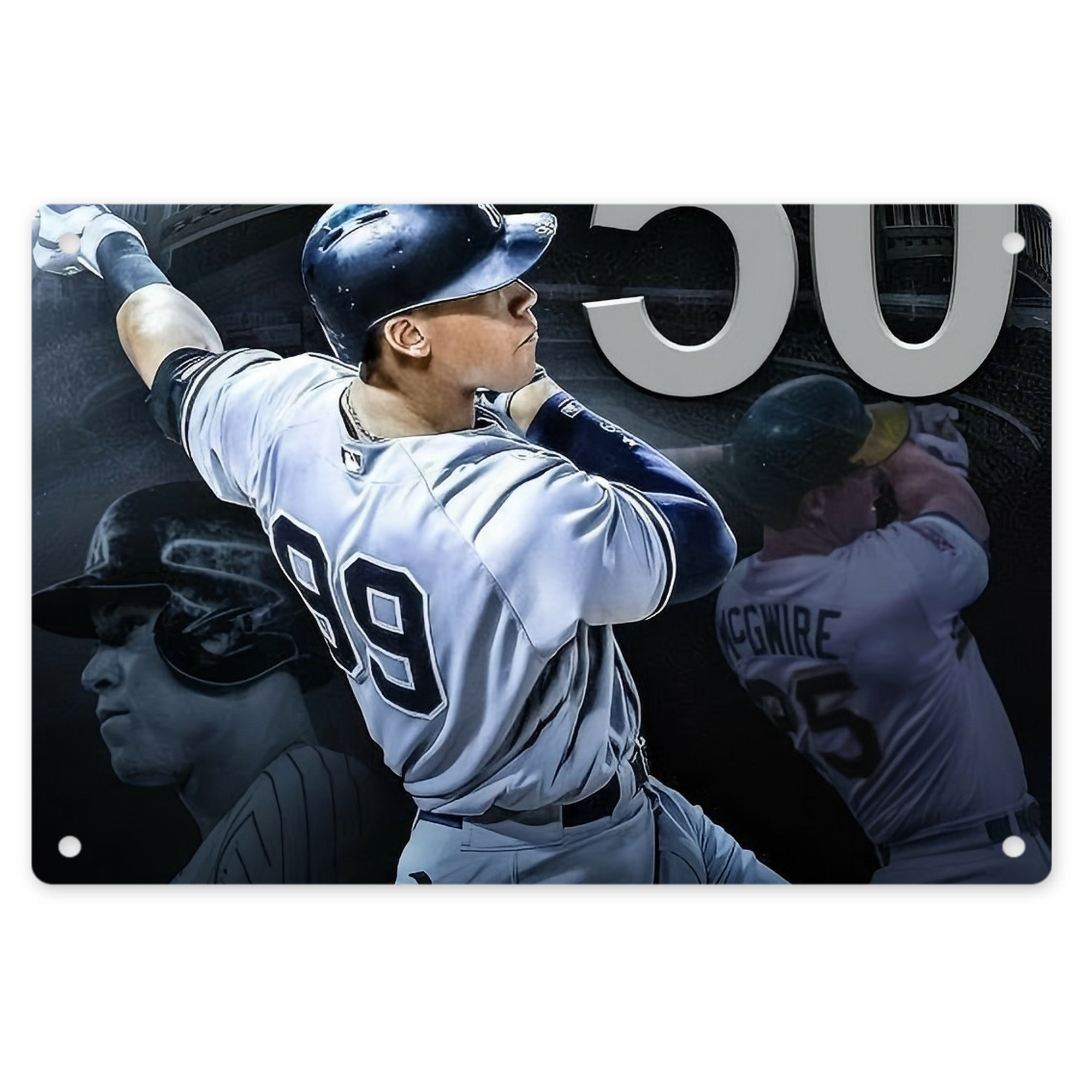 Aaron Judge 50 Home Runs 6 Decorative Aluminum Plaque – Horizontal Design – Durable, Stylish, Easy To Install – Ideal For Home, Office, Bar, And More