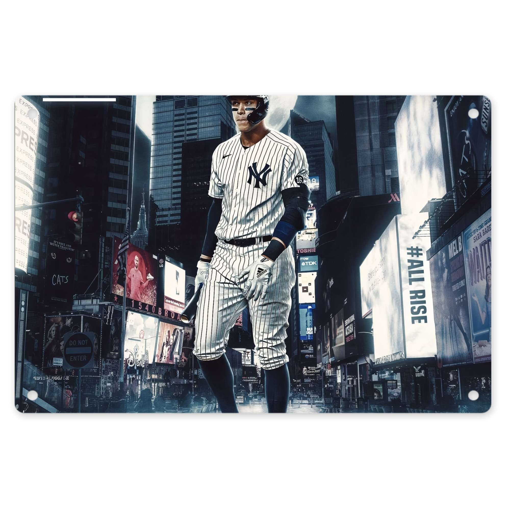 Aaron Judge 60 Home Runs 6 Decorative Aluminum Plaque – Horizontal Design – Durable, Stylish, Easy To Install – Ideal For Home, Office, Bar, And More