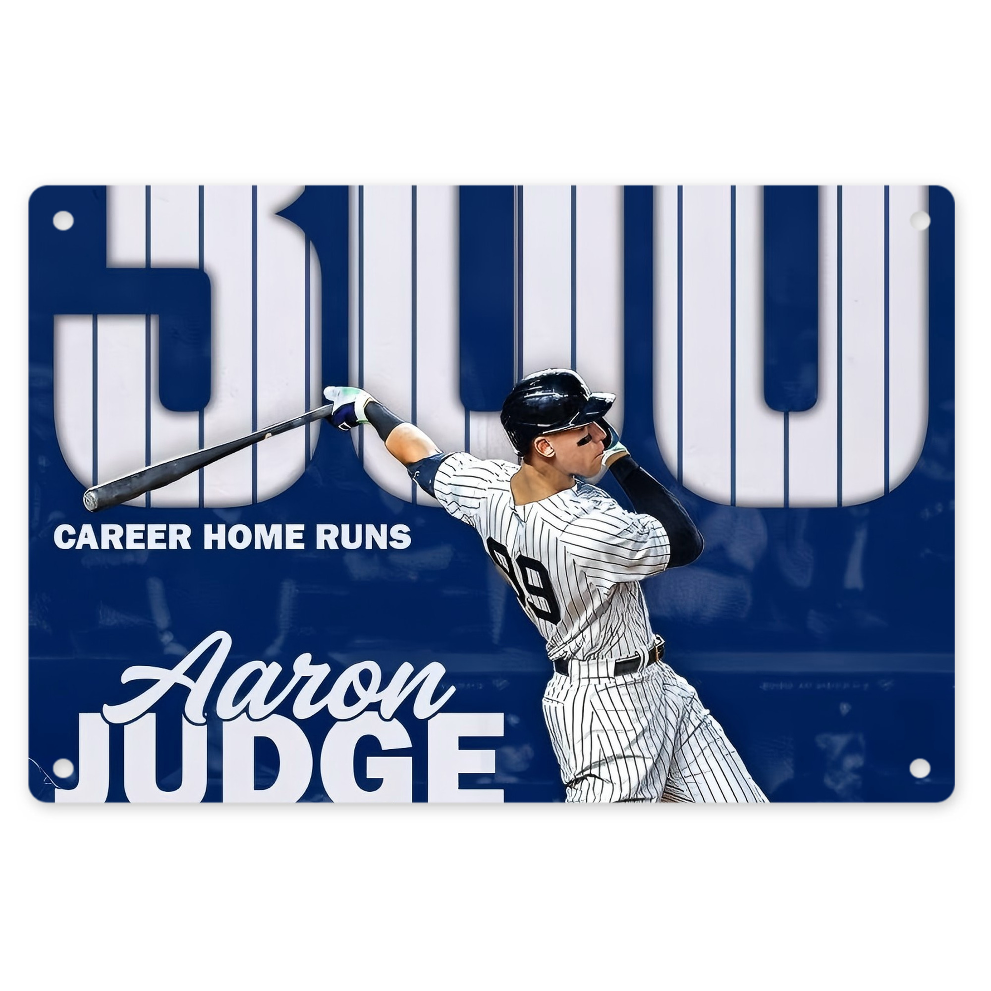 Aaron Judge 300 Home Runs Decorative Aluminum Plaque – Horizontal Design – Durable, Stylish, Easy To Install – Ideal For Home, Office, Bar, And More